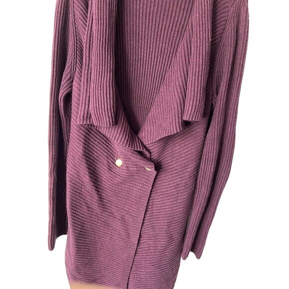 Cabi Womens Cardigan M Purple Mauve Grape Regal Button Closure Long Sweater Long - Picture 4 of 9